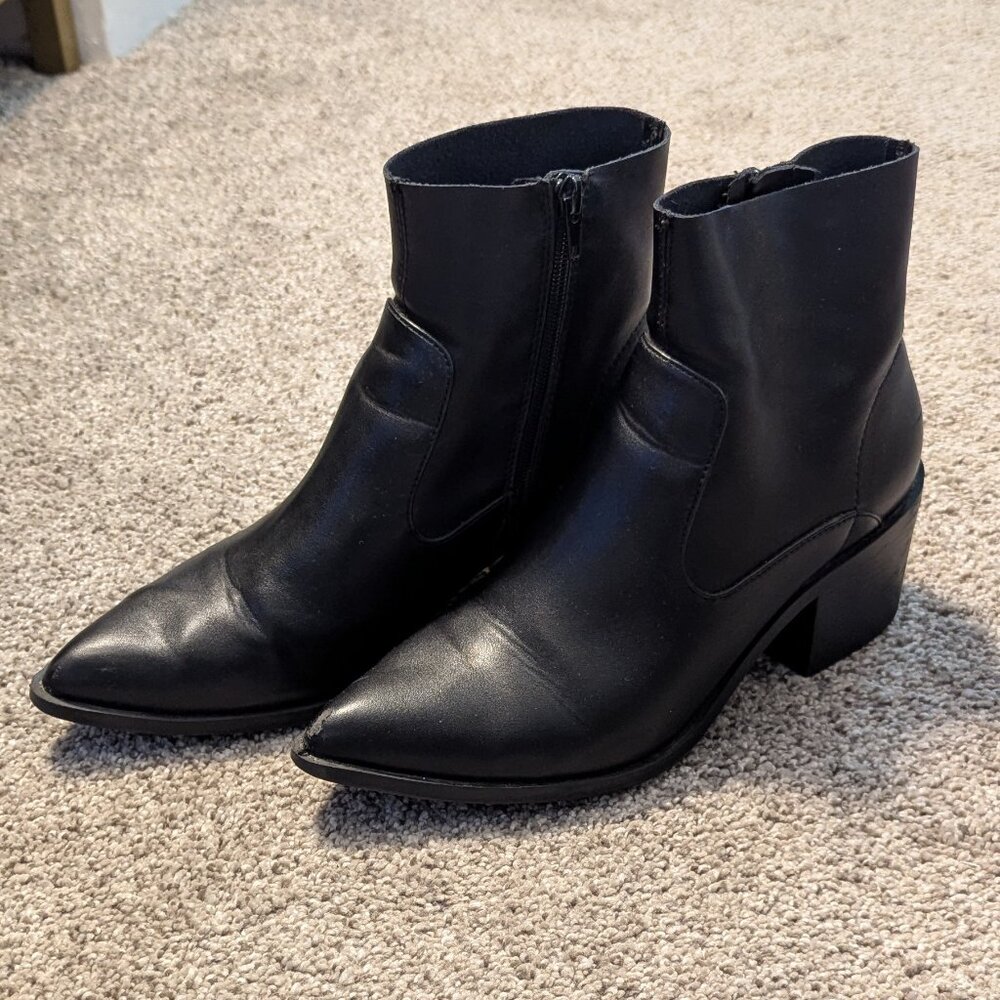 Black Pointed Toe Booties